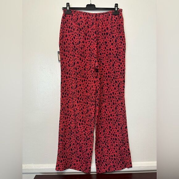 St.John Collection Women’s wide leg leopard print 100% silk pant size S, NWT - Picture 8 of 9